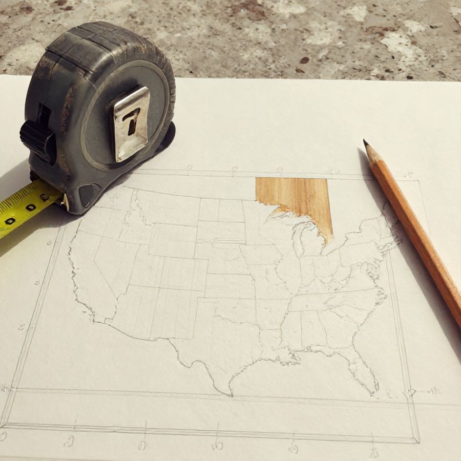 A hand-drawn yard plan with the fence perimeter measured out